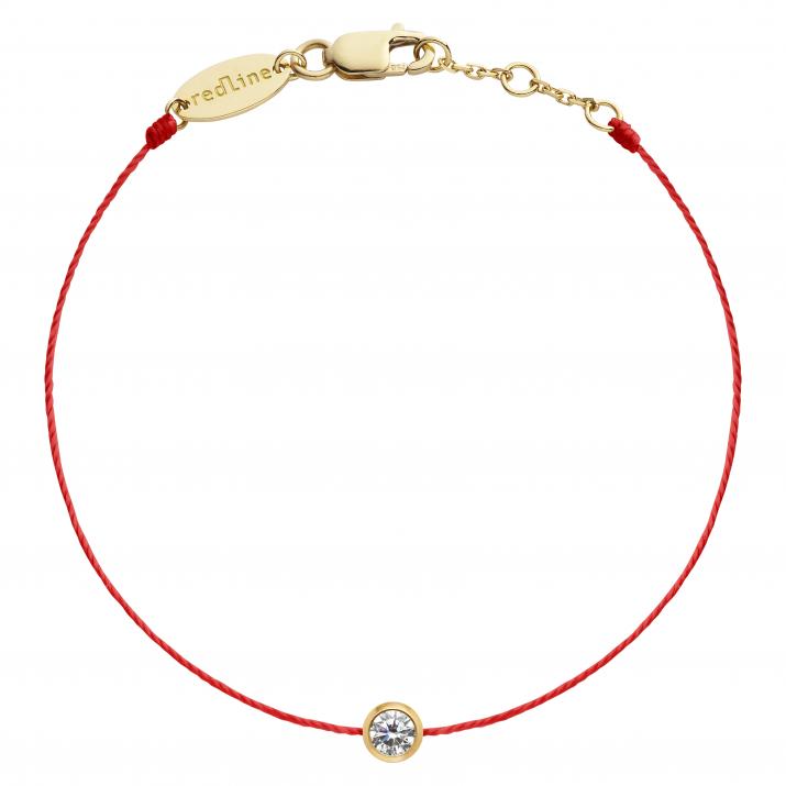 Bracelet homme fil avec diamant 0.10 carat en serti clos or jaune - Redline - 0++