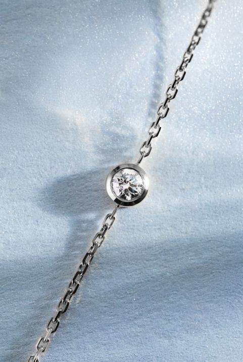 Bracelet chaîne avec diamant 0.10 carat serti clos or noir - Redline - 0++