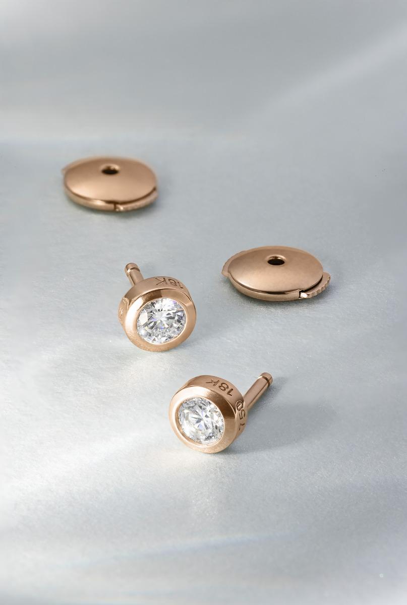 Boucles d'oreilles Frissonnante Or rose et Quartz