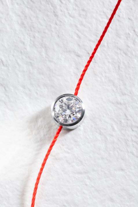 Bracelet fil avec diamant 0.40 carat serti clos or blanc - Redline - 0++