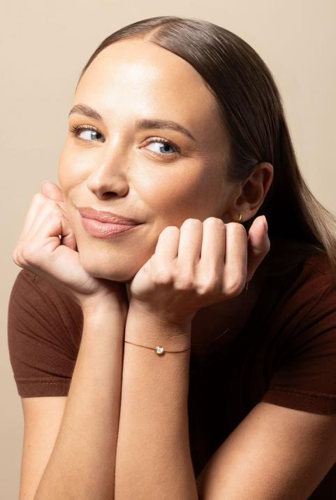 Bracelet fil avec diamant 0.50 carat serti clos or jaune - Redline - 0++