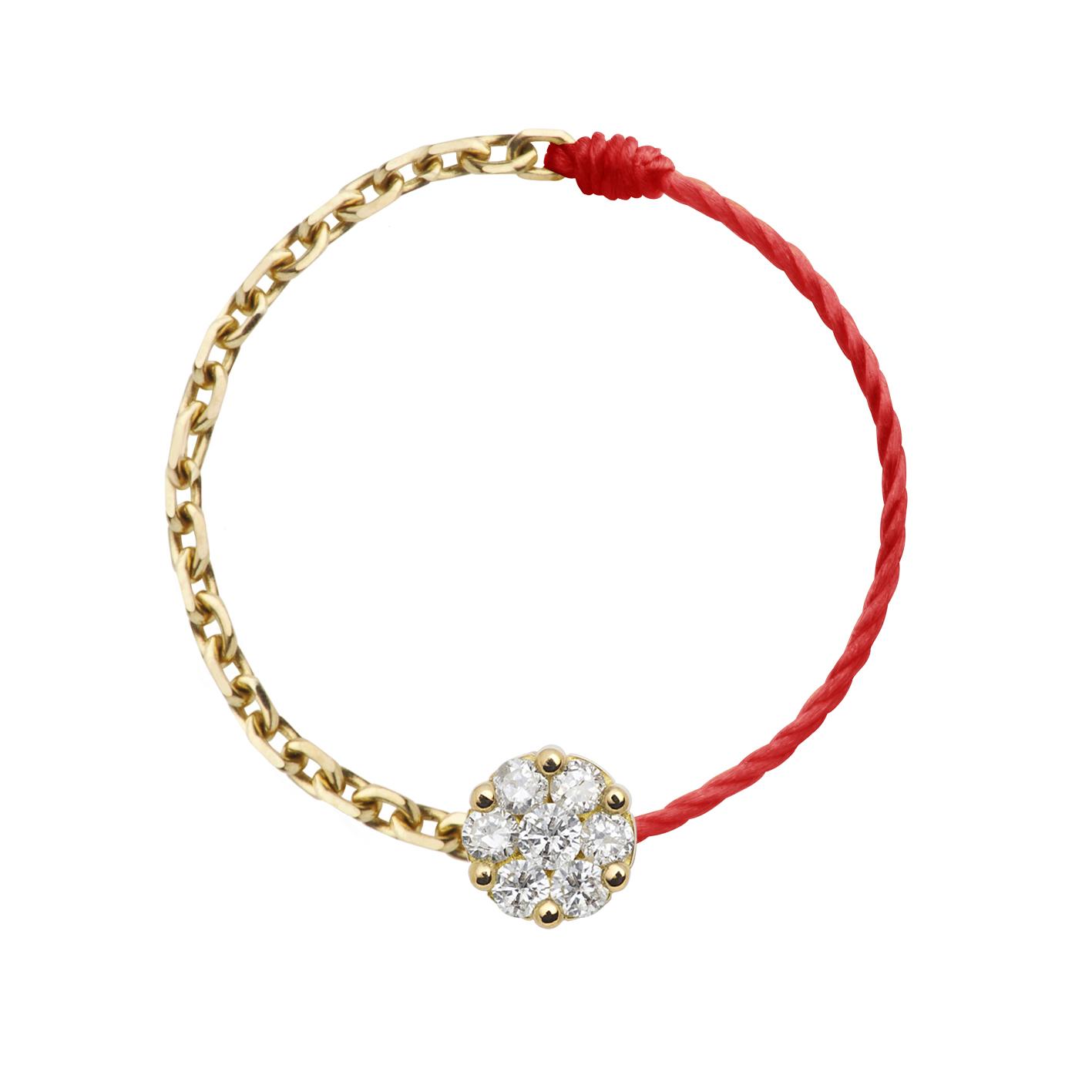 Redline Bijoux Illusion Bague Fil avec 0.05ct Diamant Rond en Or Jaune Serti Griffe Redline