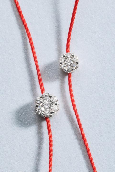 Bracelet fil avec diamant 0,05 carat en serti invisible or blanc - Redline - 0++