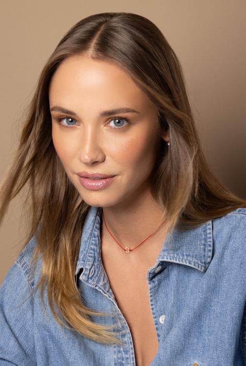 Collier fil fer à cheval or rose pavé diamants - Redline - 0++