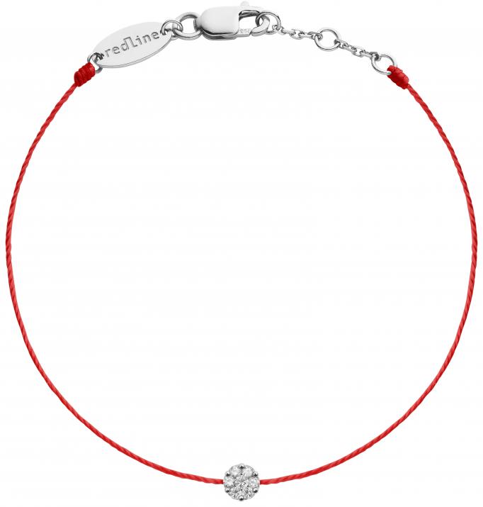 Bracelet fil avec diamant 0,05 carat en serti invisible or blanc - Redline - 0++