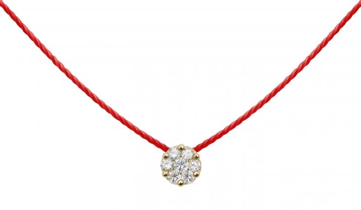 Collier fil avec diamant 0.05 carat en serti invisible or jaune - Redline - 0++