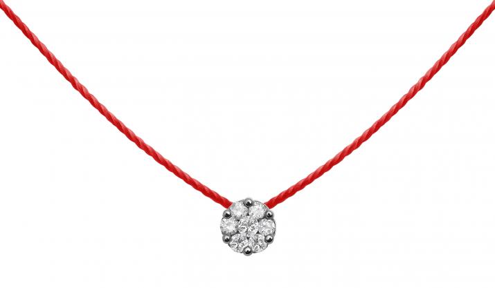 Collier fil avec diamant 0.05 carat en serti invisible or noir - Redline - 0++