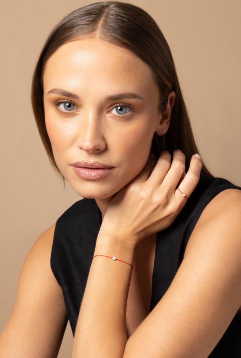 Bracelet fil avec diamants 0.10 carat en serti invisible or noir - Redline - 0++