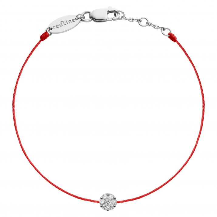 Bracelet fil avec diamants 0.10 carat en serti invisible or blanc - Redline - 0++