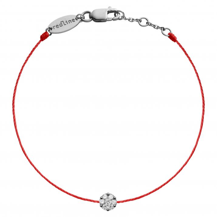 Bracelet fil avec diamants 0.10 carat en serti invisible or noir - Redline - 0++