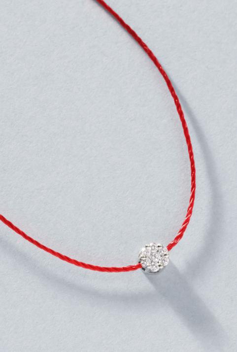 Collier fil avec diamant 0.10 carats en serti invisible or blanc - Redline - 0++