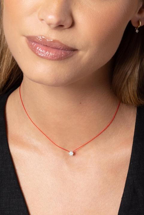 Collier fil avec diamant 0.10 carats en serti invisible or jaune - Redline - 0++