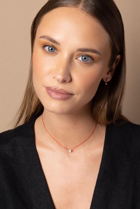 Collier fil avec diamant 0.10 carats en serti invisible or jaune - Redline - 0++