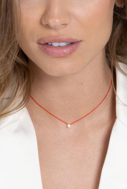 Collier fil avec diamant 0.10 carats en serti invisible or jaune - Redline - 0++