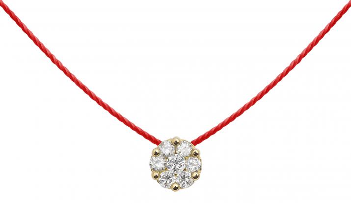 Collier fil avec diamant 0.10 carats en serti invisible or jaune - Redline - 0++