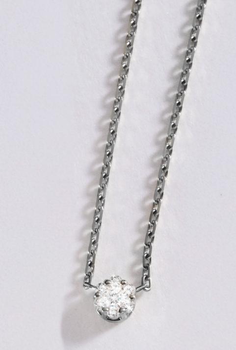 Collier chaîne avec diamant 0.05 carat en serti invisible or noir - Redline - 0++