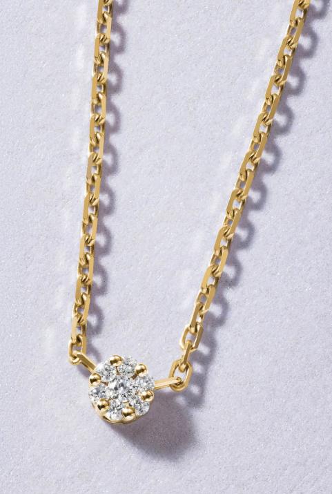 Collier chaîne avec diamant 0.05 carat en serti invisible or jaune - Redline - 0++
