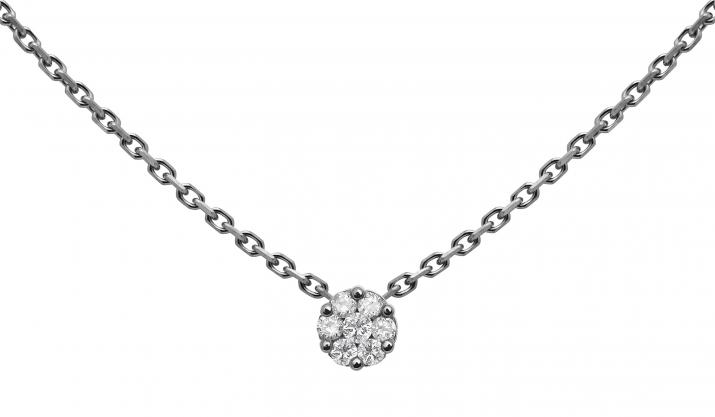 Collier chaîne avec diamant 0.05 carat en serti invisible or noir - Redline - 0++