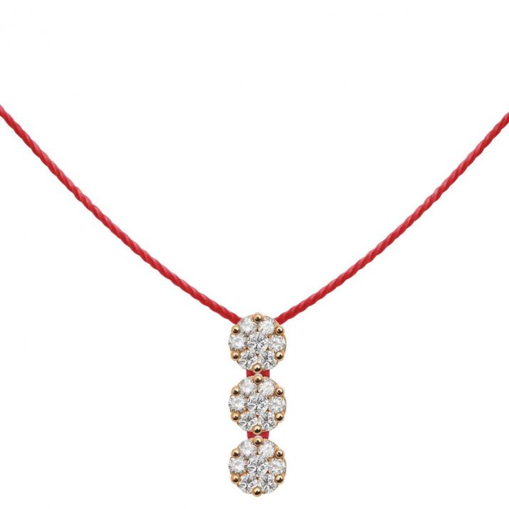 Collier fil avec diamant 0.15 carat en serti invisible or rose - Redline - 0++