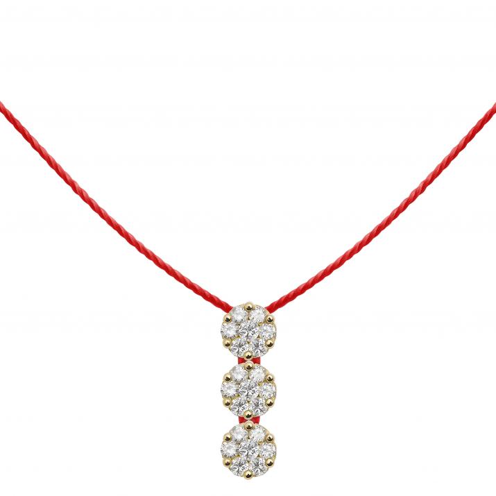 Collier fil avec diamant 0.15 carat en serti invisible or jaune - Redline - 0++