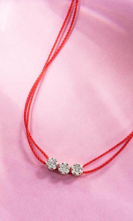 Bracelet fil avec diamant 0.15 carat en serti invisible or rose - Redline - 0++