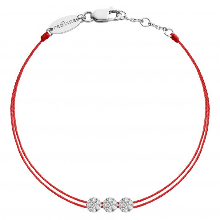 Bracelet fil avec diamant 0.15 carat en serti invisible or blanc - Redline - 0++