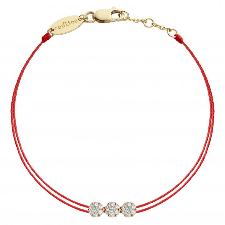 Bracelet fil avec diamant 0.15 carat en serti invisible or jaune - Redline - 0++