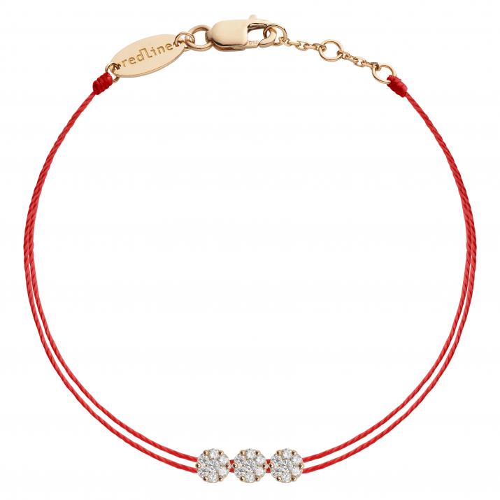 Bracelet fil avec diamant 0.15 carat en serti invisible or rose - Redline - 0++