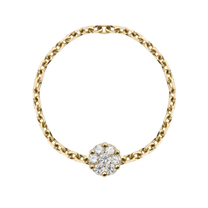 Bague chaîne avec diamant 0.05 carats en serti invisible or jaune - Redline - 0++