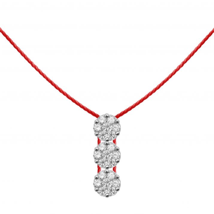 Collier fil avec diamants 0.30 carat en serti invisible or blanc - Redline - 0++