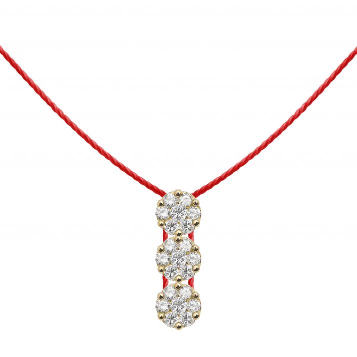 Collier fil avec diamants 0.30 carat en serti invisible or jaune - Redline - 0++