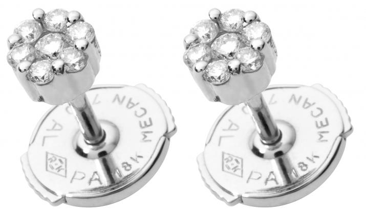 Boucles d'oreilles avec diamant 0.05 carat en serti invisible or blanc - Redline - 0++