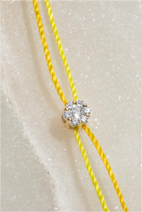 Bracelet 2 fils avec diamant 0.05 ct en serti invisible or jaune - Redline - 0++