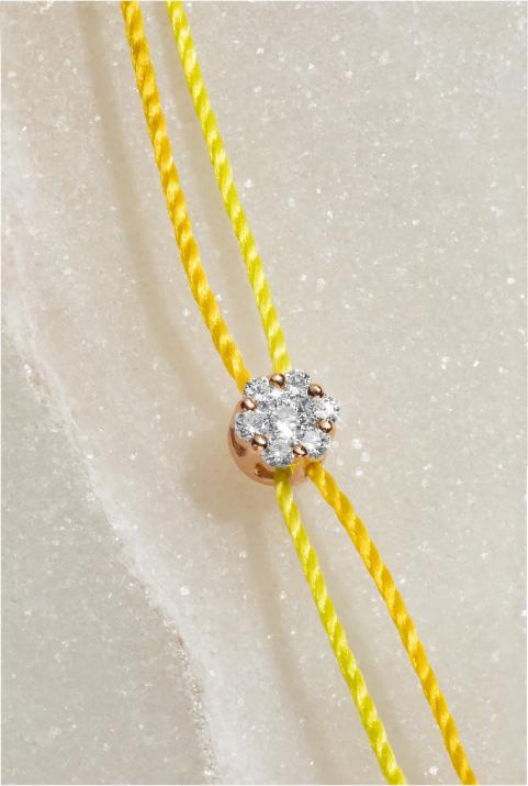 Bracelet 2 fils avec diamant 0.05 ct en serti invisible or rose - Redline - 0++