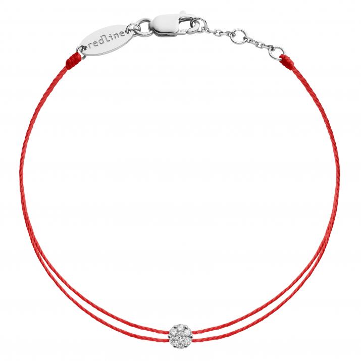 Bracelet 2 fils avec diamant 0.05 ct en serti invisible or blanc - Redline - 0++