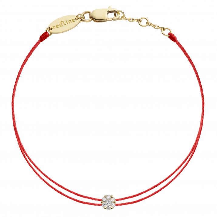 Bracelet 2 fils avec diamant 0.05 ct en serti invisible or jaune - Redline - 0++