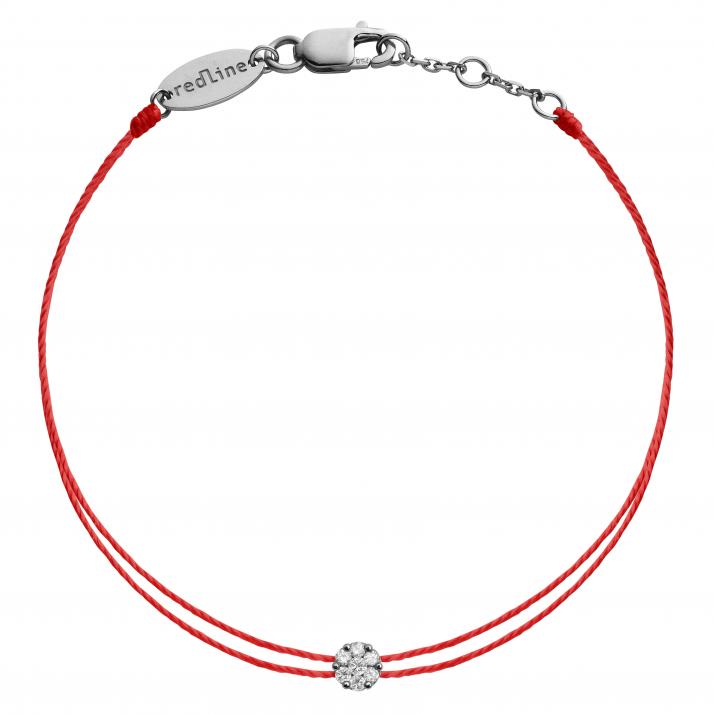 Bracelet 2 fils avec diamant 0.05 ct en serti invisible or noir - Redline - 0++