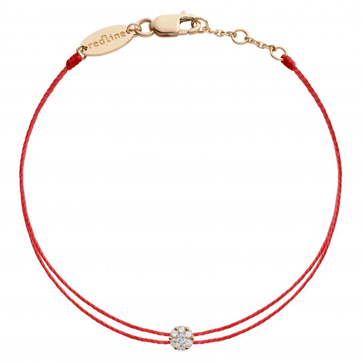 Bracelet 2 fils avec diamant 0.05 ct en serti invisible or rose - Redline - 0++