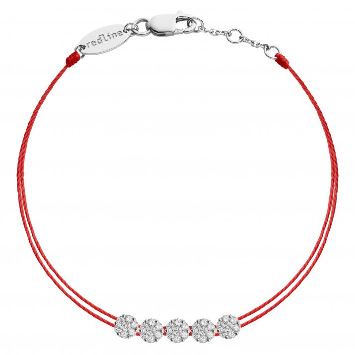 Bracelet 2 fils avec diamant 0.25 ct en serti invisible or blanc - Redline - 0++