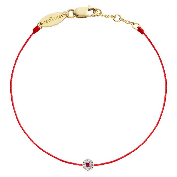 Bracelet fil avec diamants blancs et saphir rose or jaune - Redline - 0++
