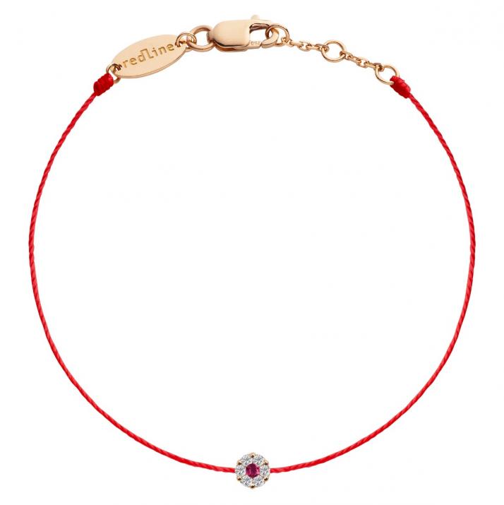 Bracelet fil avec diamants blancs et saphir rose or rose - Redline - 0++