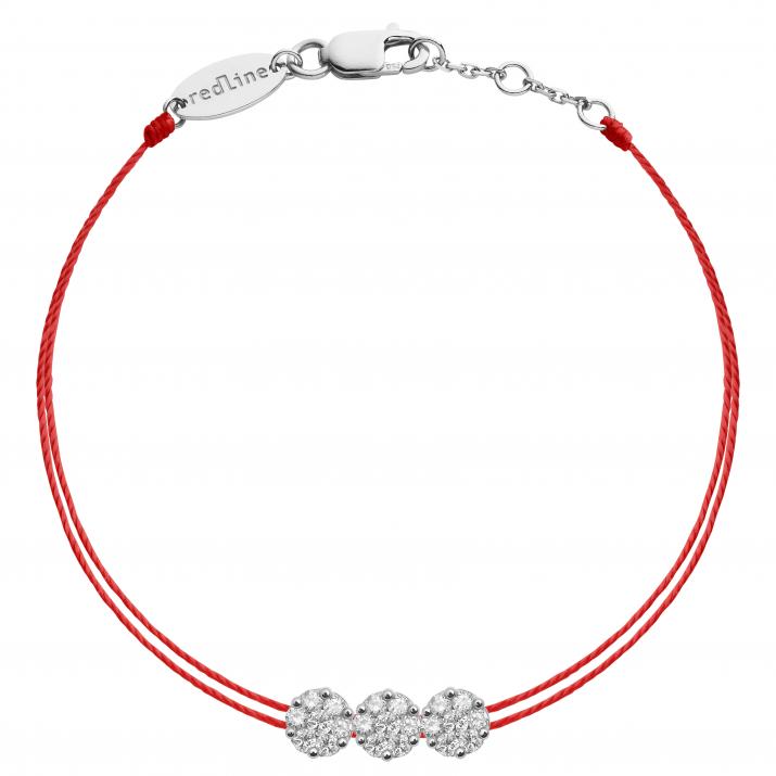 Bracelet 2 fils avec diamant 0.3 ct en serti invisible or blanc - Redline - 0++