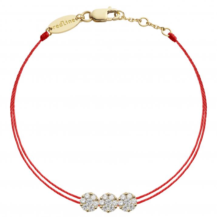 Bracelet 2 fils avec diamant 0.3 ct en serti invisible or jaune - Redline - 0++