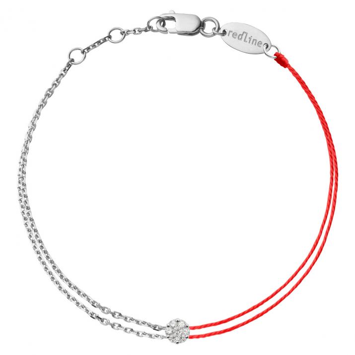 Bracelet fil et chaîne avec diamant 0.05 ct serti invisible or blanc - Redline - 0++
