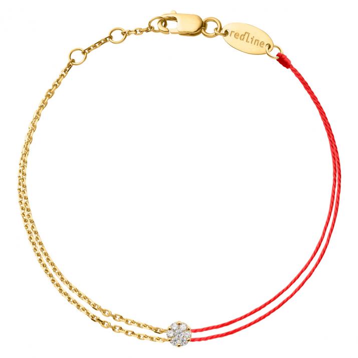 Bracelet fil et chaîne avec diamant 0.05 ct serti invisible or jaune - Redline - 0++