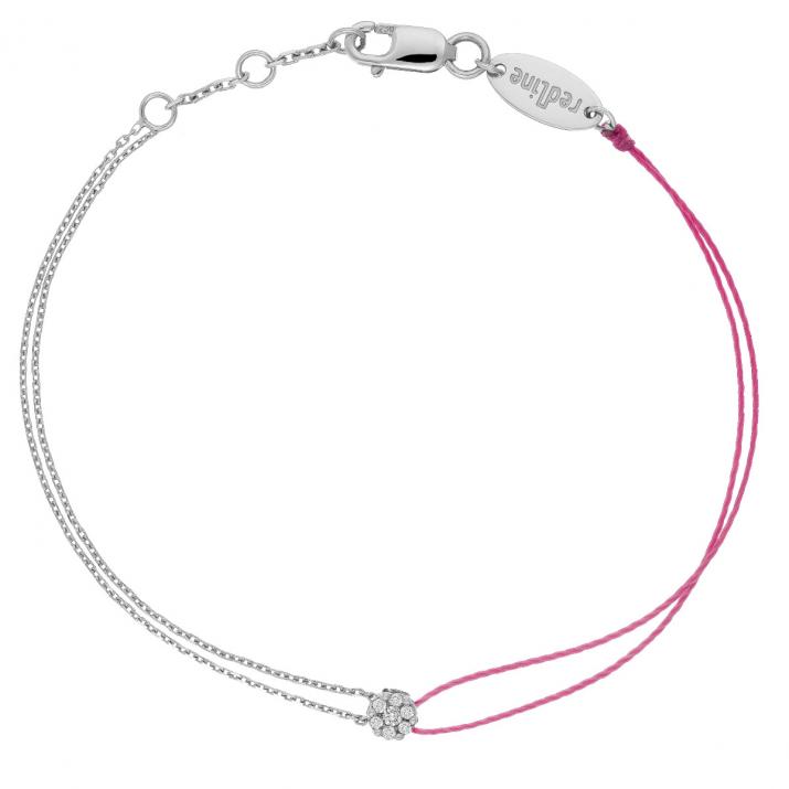 Bracelet fil et chaîne avec diamant 0.05 ct serti invisible or blanc - Redline - 0++