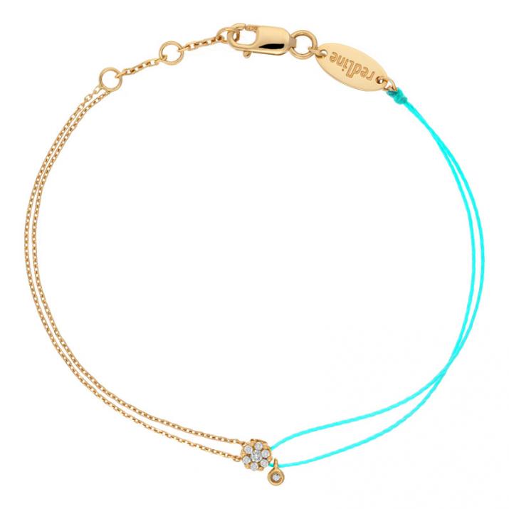 Bracelet fil et chaîne avec diamant 0.06 ct serti invisible or jaune - Redline - 0++