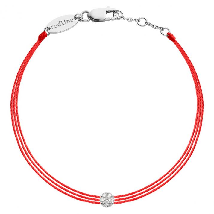Bracelet 3 fils Trio avec diamant 0.05 ct en serti invisible or blanc - Redline - 0++