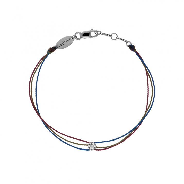 Bracelet 3 fils Fuzz avec diamant 0.05 ct en serti invisible or noir - Redline - 0++
