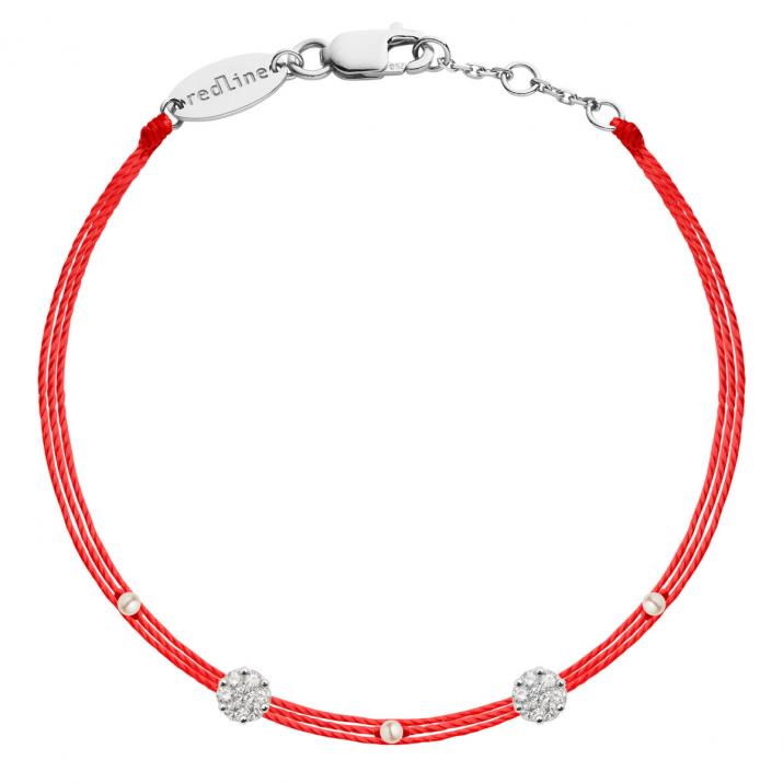 Bracelet 3 fils avec diamant 0.05 ct serti invisible or blanc - Redline